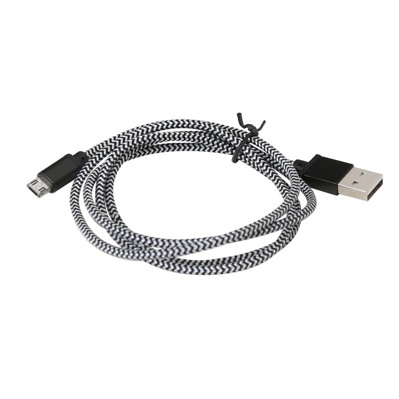 Platinet USB to micro USB braided 1m zwart