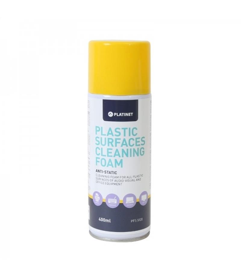 Platinet Plastic cleaning foam 400ml Anti-static streeploos voor bjiv audio- visual en office equipment