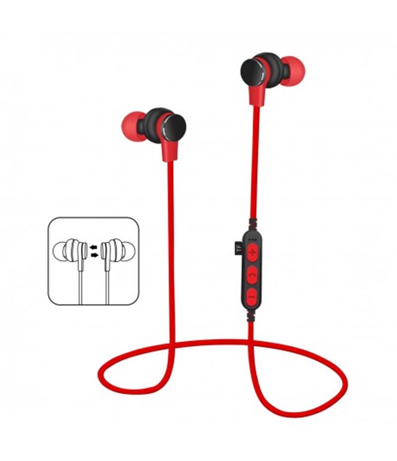 Platinet PM1061R hoofdtelefoon/headset Draadloos In-ear Oproepen/muziek Bluetooth Rood