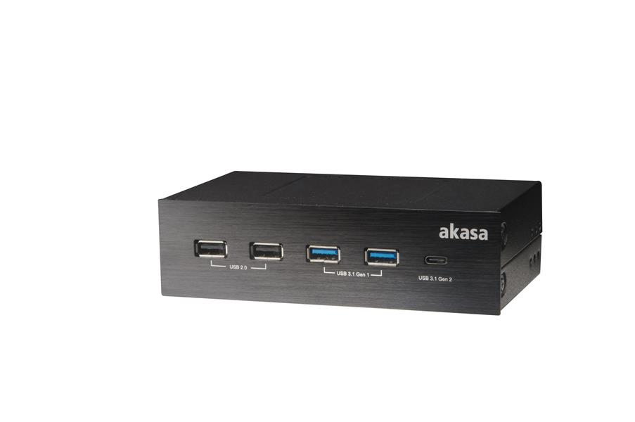 Akasa Interconnect GX USB 3 1 Gen2 Type C panel and USB ports for 5 25 PC Front bay