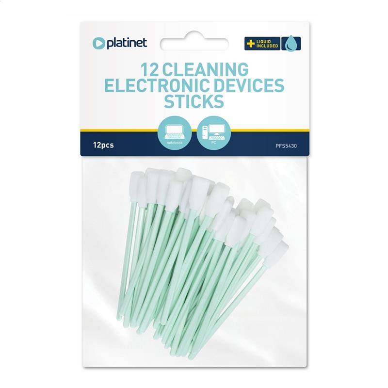 Platinet cleaning sticks 12 stuks voor toetsenborden met 2 x 2ml flesje schoonmaakvloeistof 
