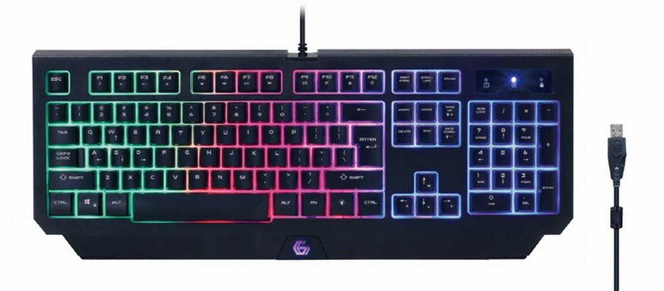 Gembird 4-in-1 backlight gaming kit - Phantom - keyboard muis headset en muismat in Gembird Gaming design
