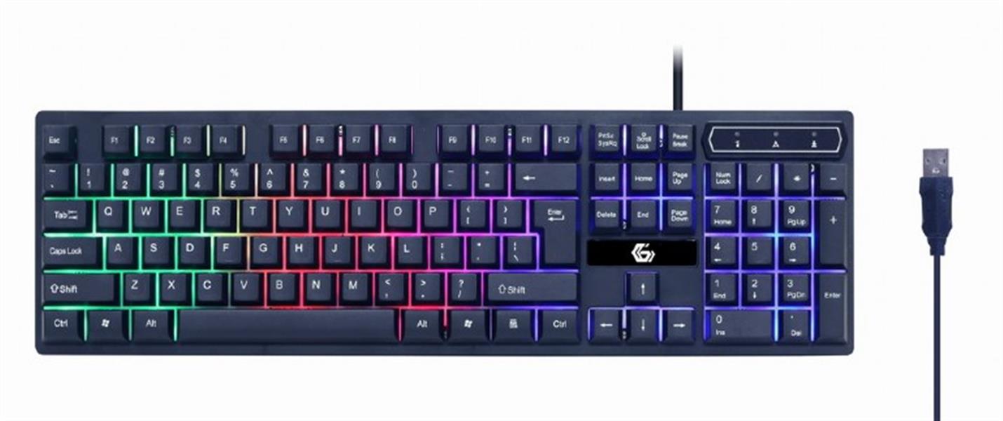 Gembird 4-in-1 backlight gaming kit - Ghost - keyboard muis headset en muismat in Gembird Gaming design