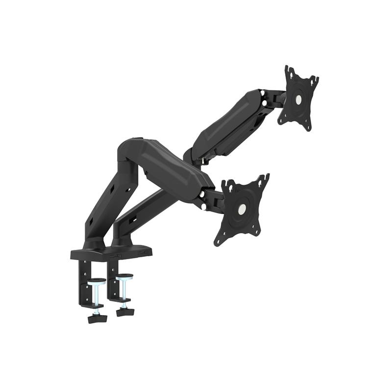 Omega Dubbele monitor arm 13-27 inch Full motion VESA 75x75 100x100 - Zwart