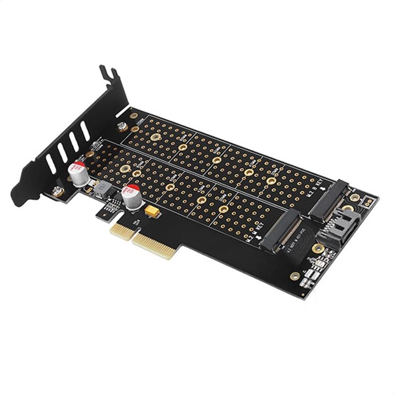 AXAGON PCI-E 3 0 4x - DUAL M 2 SSD NVMe SATA dual voltage up to 110mm SSD *PCIEM *M 2 *SATAM