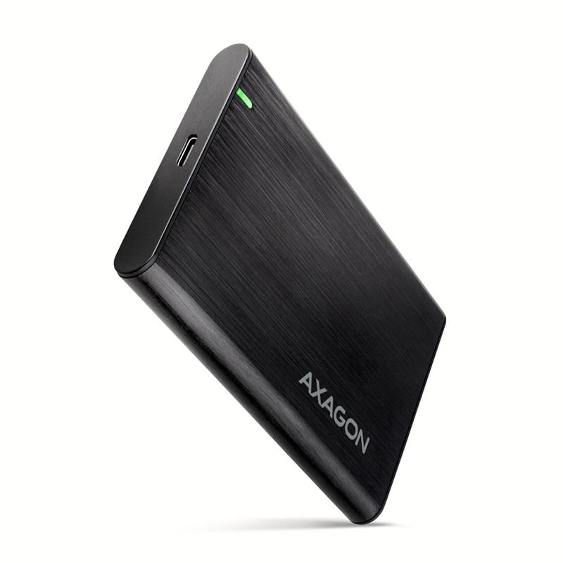 AXAGON USB-C 3 2 Gen 1 - SATA 6G 2 5 External SCREWLESS ALU RAW box BLACK