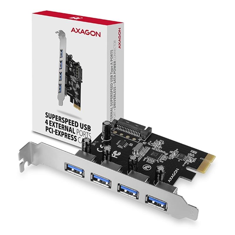 AXAGON PCIe Adapter 4x USB3 0 UASP VIA *PCIEM *USBAF