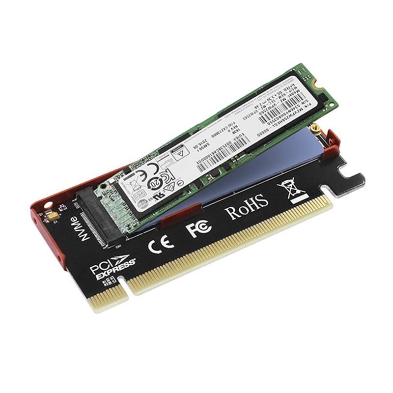 AXAGON PCI-E 3 0 16x - M 2 SSD NVMe up to 80mm SSD low profile cooler *PCIEM *M 2