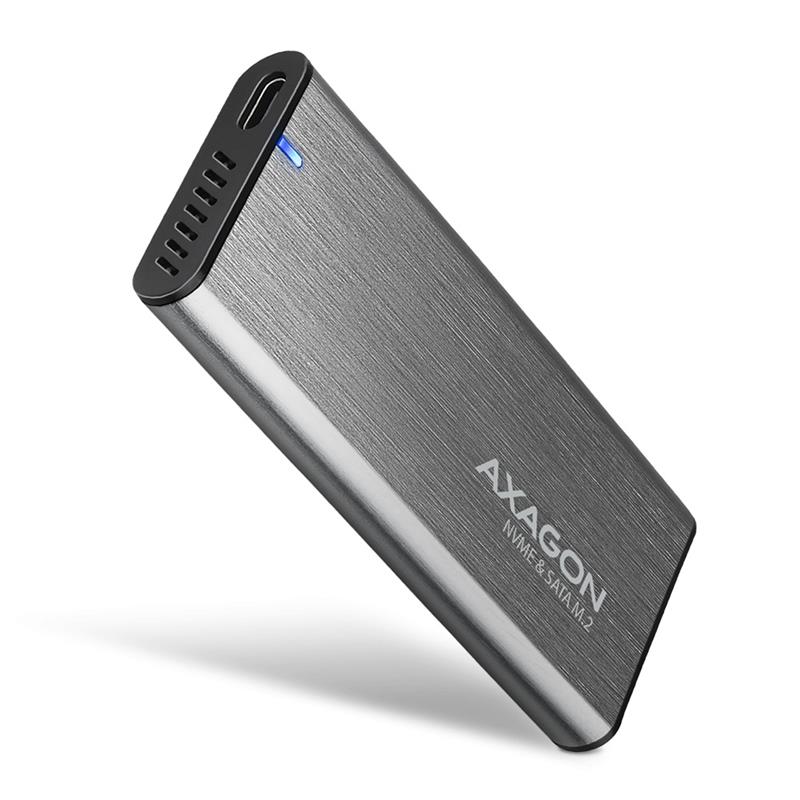 AXAGON USB-C 3 2 Gen 2 - M 2 NVMe SATA SSD 30-80mm ALU box