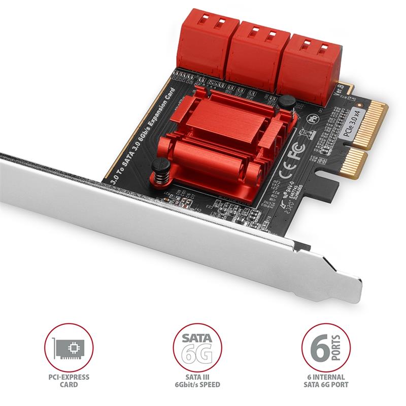 AXAGON PCIe Controller 6x internal SATA 6G port LP