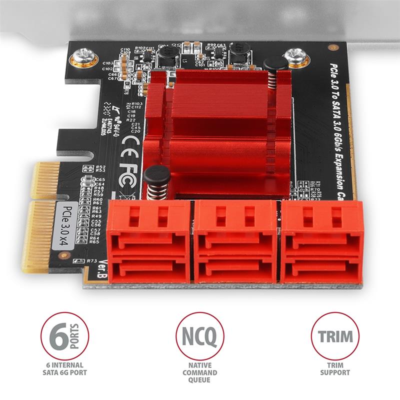 AXAGON PCIe Controller 6x internal SATA 6G port LP