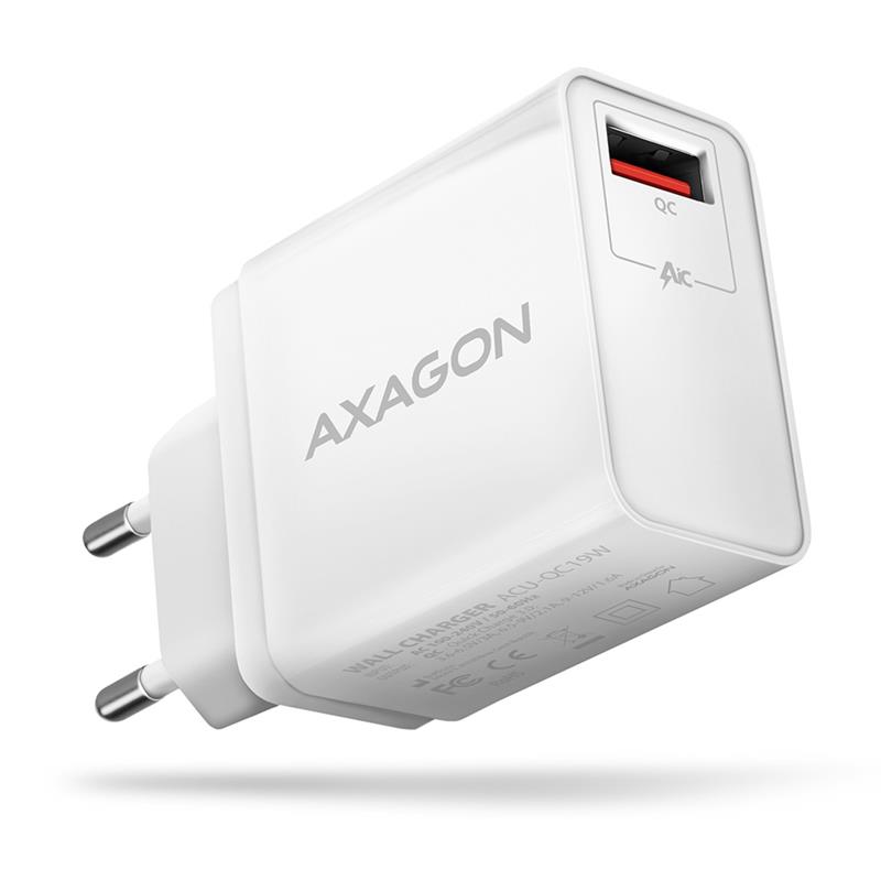 AXAGON wall charger 1x QC3 0 AFC FCP SMART 19W white