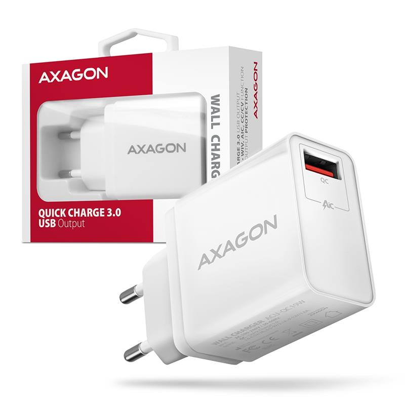 AXAGON wall charger 1x QC3 0 AFC FCP SMART 19W white