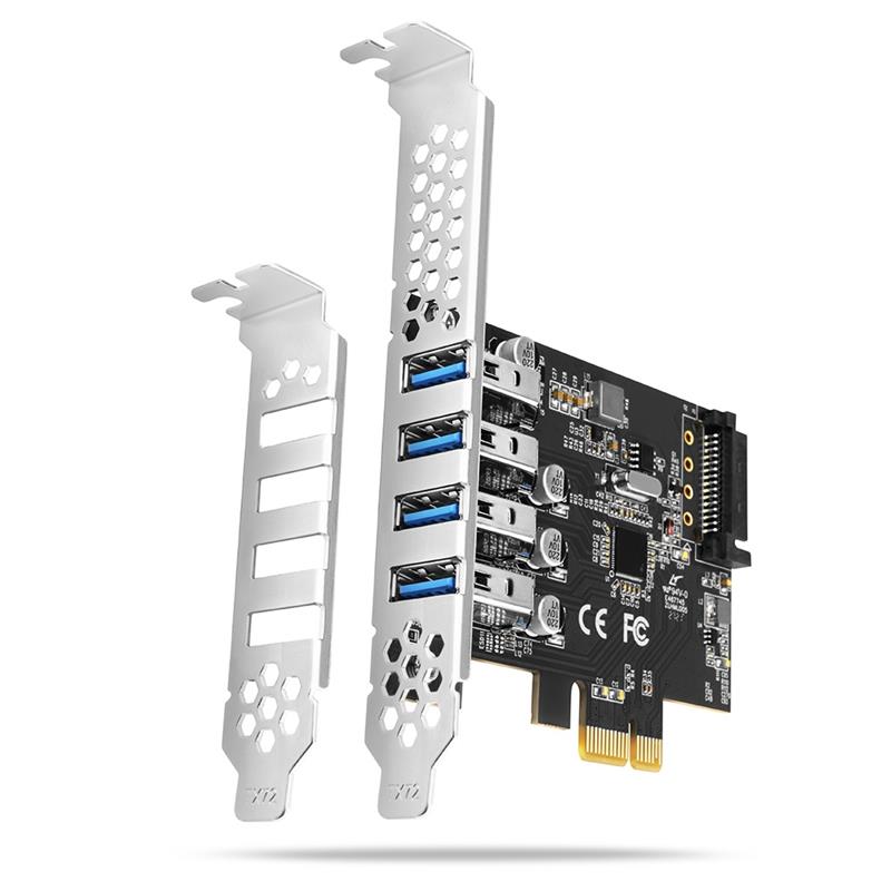 AXAGON PCIe Adapter 4x USB3 0 UASP VIA 15-pin SATA power supply