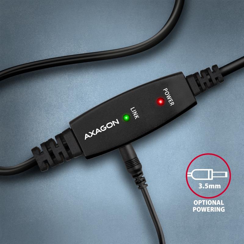 AXAGON USB 2 0 A-M -> B-M active connecting repeater cable 15m