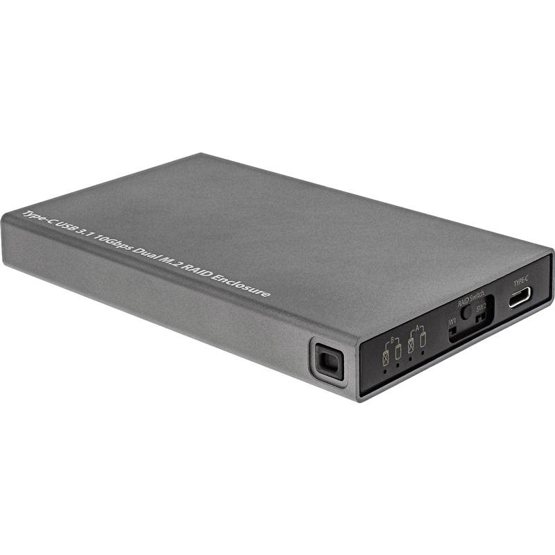 InLine Ext Enclosure USB 3 1 RAID for dual M 2 SSD with USB Type C port