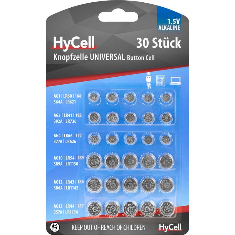 Ansmann HyCell alkaline button cell set 30pcs 5015473 