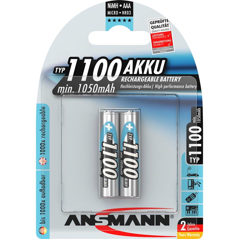 Ansmann NiMH battery AAA 1100mAh 2 pcs blister 5035222 