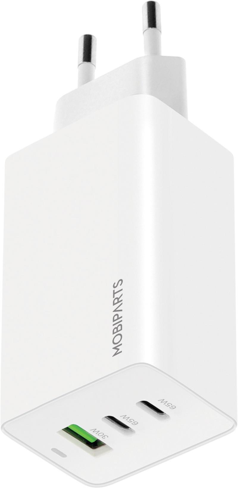 Mobiparts GaN Wall Charger USB-Cx2/USB-A PD 3.0/QC 65W White