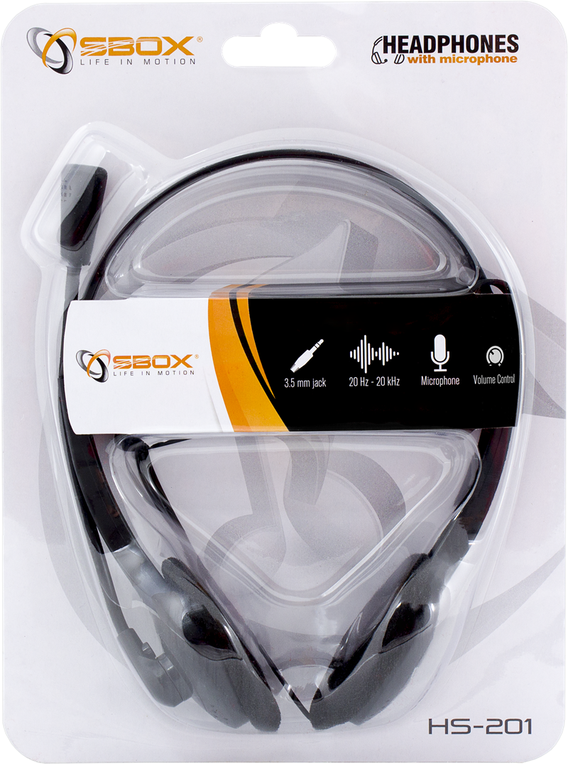 Sbox headset HS-201 met 2 x 3.5 jacks