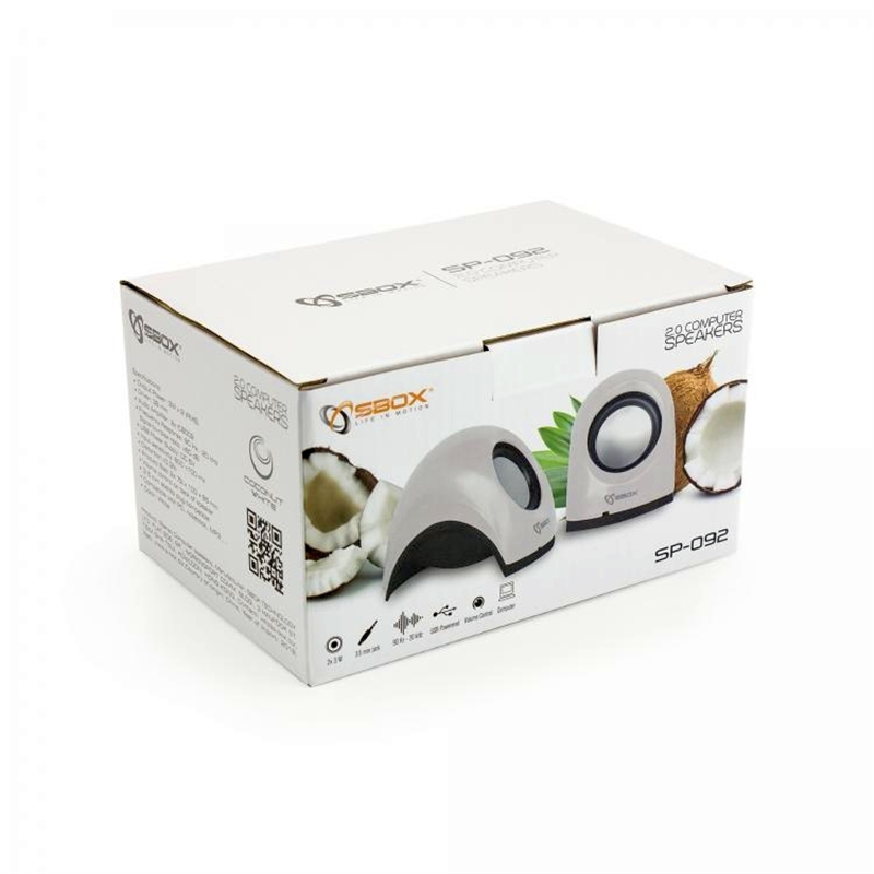 Sbox 2,0 Speaker SP-092W Coconut, White