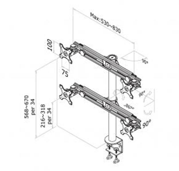 Newstar flatscreen bureausteun