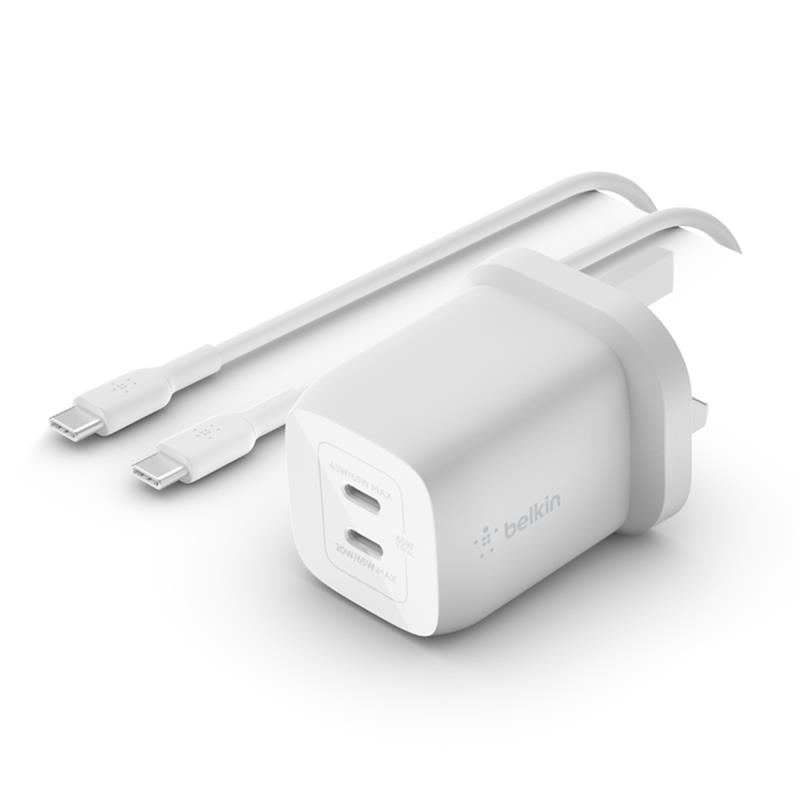 BELKIN 65W PPS Dual USB-C GaN 2m C-C