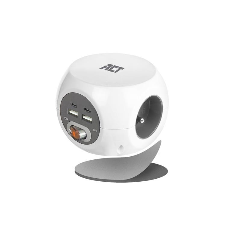 ACT AC2435 power uitbreiding 1,5 m 3 AC-uitgang(en) Binnen Wit