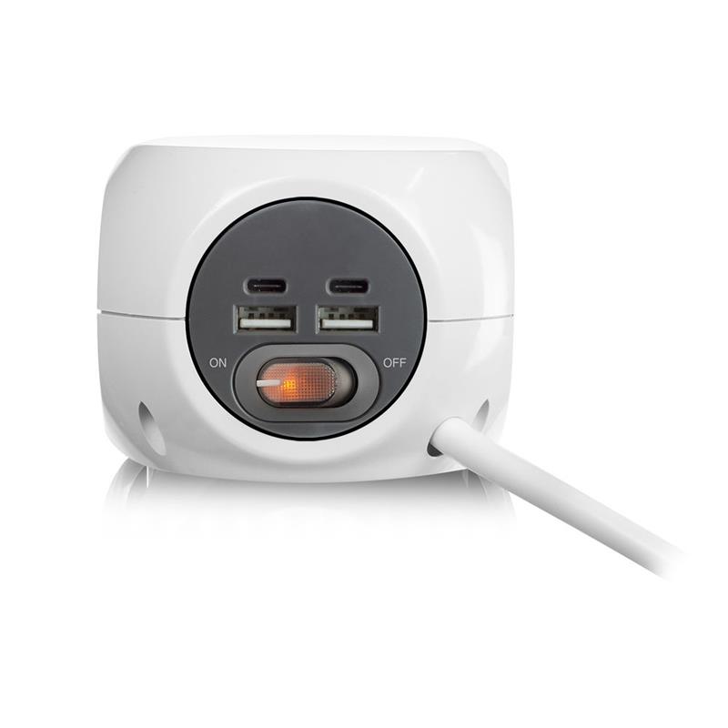 ACT AC2435 power uitbreiding 1,5 m 3 AC-uitgang(en) Binnen Wit