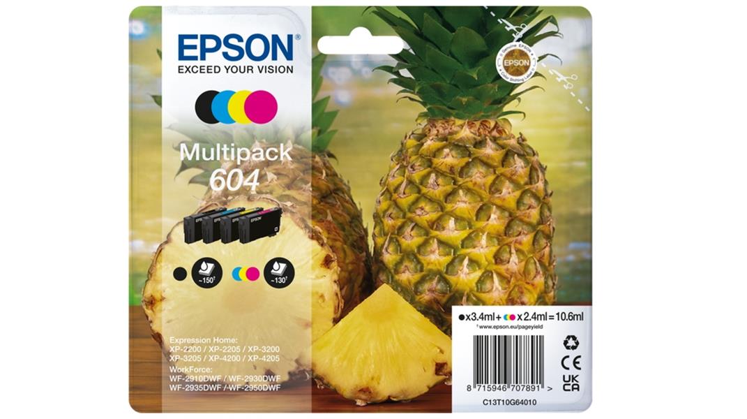 Epson 604 inktcartridge 4 stuk(s) Compatibel Normaal rendement Zwart, Cyaan, Magenta, Geel