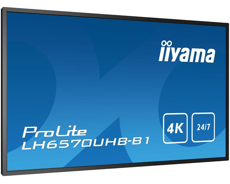 iiyama LH6570UHB-B1 beeldkrant Digitale signage flatscreen 163,8 cm (64.5"") VA 700 cd/m² 4K Ultra HD Zwart Type processor Android 9.0 24/7