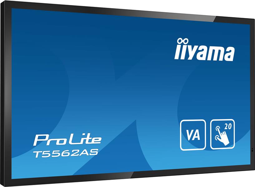 iiyama T5562AS-B1 beeldkrant Interactief flatscreen 138,7 cm (54.6"") VA 500 cd/m² 4K Ultra HD Zwart Touchscreen Type processor Android 8.0 24/7