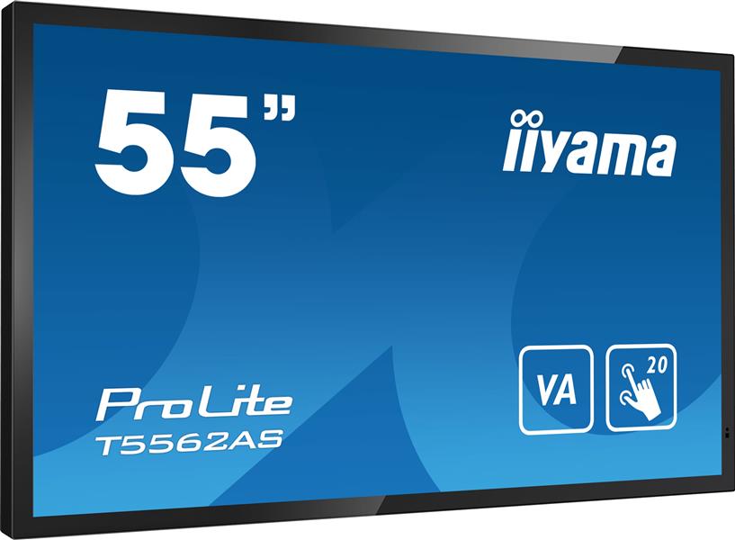 iiyama T5562AS-B1 beeldkrant Interactief flatscreen 138,7 cm (54.6"") VA 500 cd/m² 4K Ultra HD Zwart Touchscreen Type processor Android 8.0 24/7