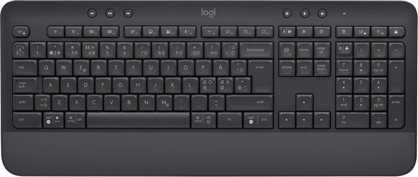 Logitech Signature K650 toetsenbord RF-draadloos + Bluetooth QWERTY Deens, Fins, Scandinavisch, Zweeds Grafiet