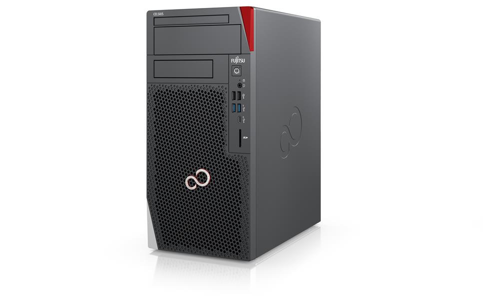 Fujitsu CELSIUS W5012 i9-12900K Desktop Intel® Core™ i9 32 GB DDR5-SDRAM 1024 GB SSD Windows 11 Pro Workstation Zwart, Rood