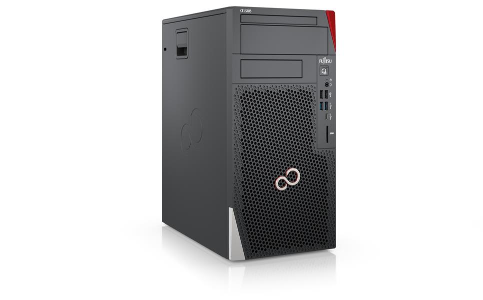 Fujitsu CELSIUS W5012 i7-12700 Desktop Intel® Core™ i7 16 GB DDR5-SDRAM 512 GB SSD Windows 11 Pro Workstation Zwart, Rood