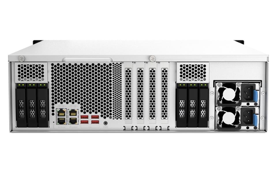 QNAP TS-h2287XU-RP NAS Rack (3U) Ethernet LAN Zwart, Wit E-2336