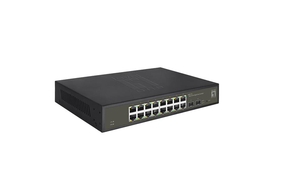 Levelone Hilbert 18-Port Gigabit Smart Lite Switch 16 x Gigabit RJ45 2 x Gigabit SFP