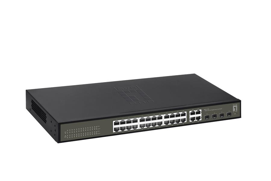 LevelOne GES-2128 netwerk-switch Managed L2 Gigabit Ethernet (10/100/1000) Zwart