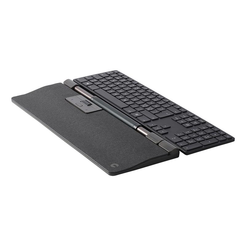 RollerMouse Pro Wireless with Extended wrist rest in Dark grey fabric leather