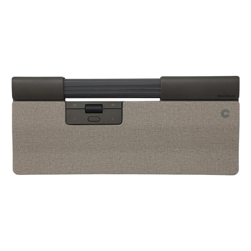 SliderMouse Pro Wireless with Regular wrist rest in Light grey fabric leather