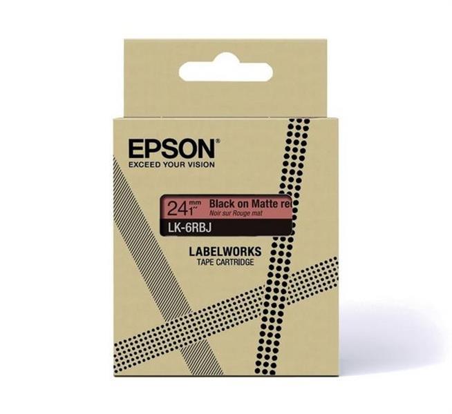EPSON Matte Tape Red Black 18mm 8m
