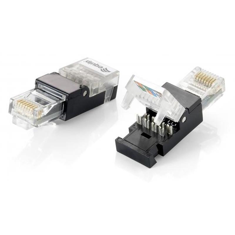 Equip 121163 kabel-connector RJ-45 Zwart, Transparant
