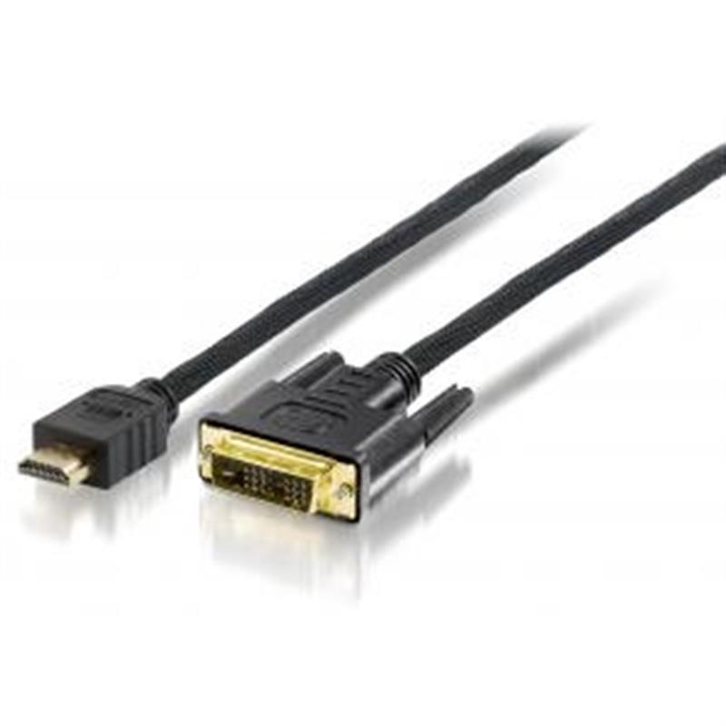 Equip 119322 video kabel adapter 2 m HDMI DVI-D Zwart