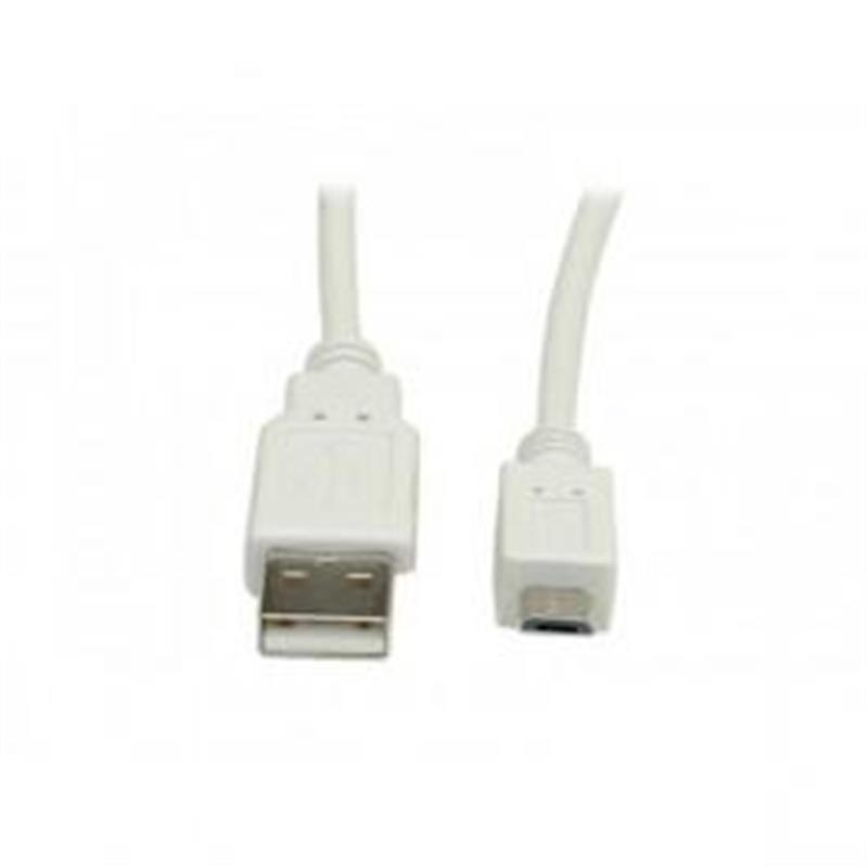ADJ USB 2 0 kabel Type A Micro USB Type B M M 0 8m White Blister