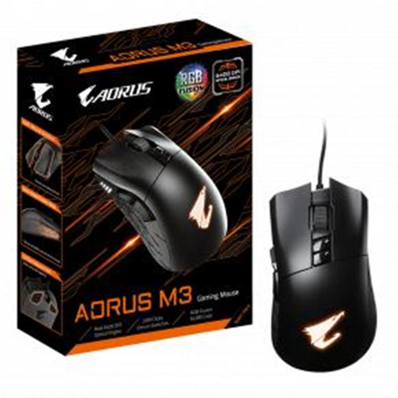 Gigabyte AORUS M3 muis USB Optisch 6400 DPI Rechtshandig