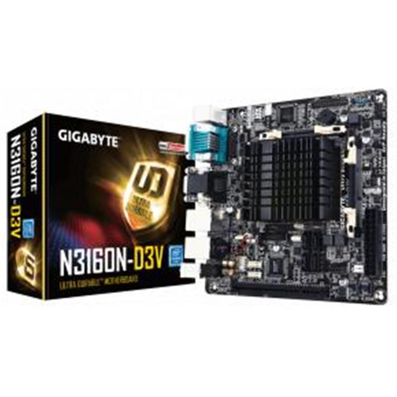 Gigabyte Mini-ITX LGA1151 Intel N3160 SoC Quad 2x SO-DIMM DDR3L-1600 M 2 USB3 0