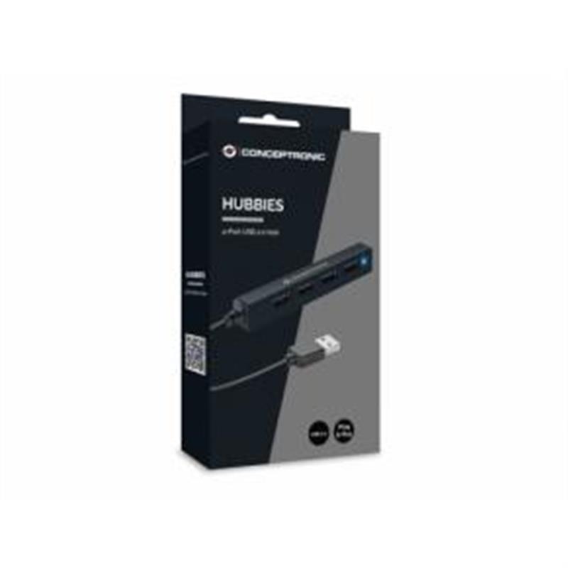 Conceptronic HUBBIES05B interface hub USB 2.0 480 Mbit/s Zwart