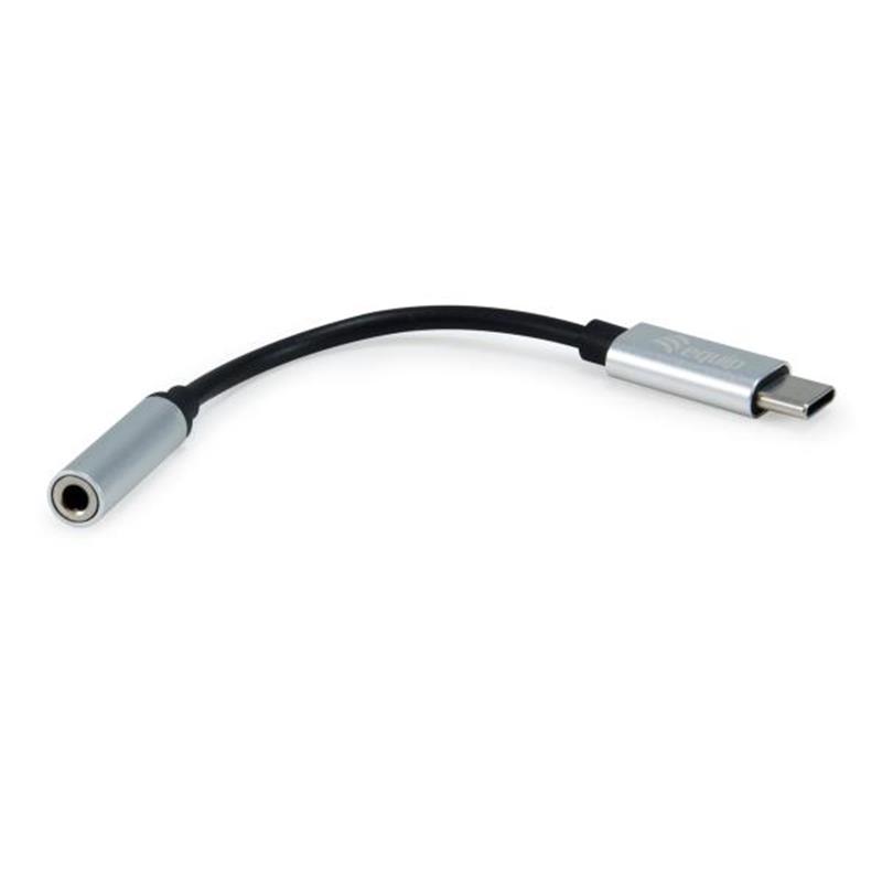 Equip 133474 mobiele telefoonkabel Zwart, Zilver 0,15 m USB-C 3,5 mm