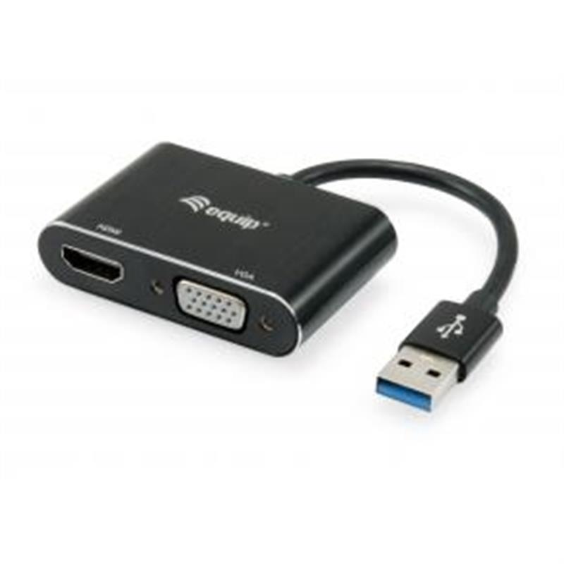 Equip 133386 USB grafische adapter 1920 x 1080 Pixels Zwart